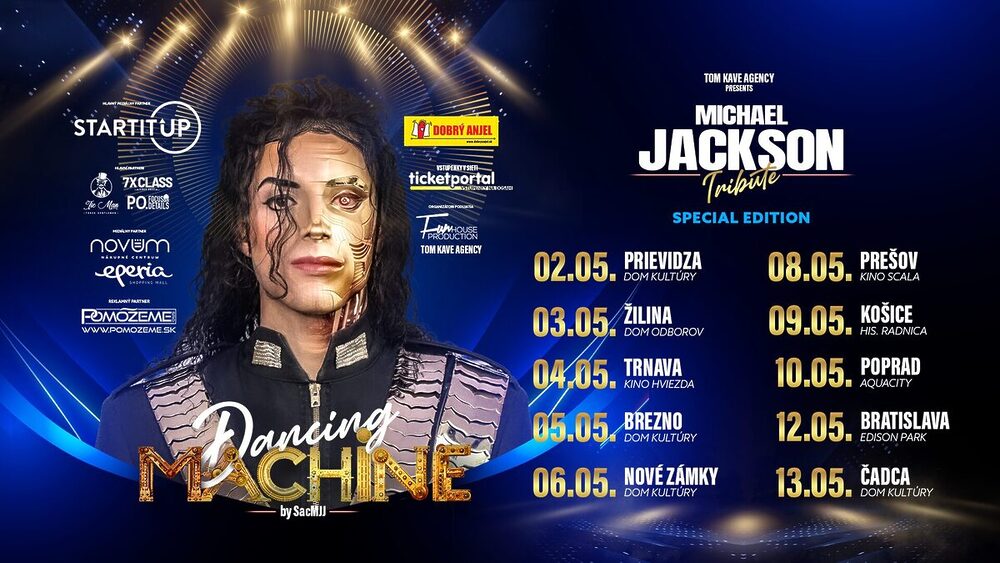 Druhé pokračovanie DANCING MACHINE by SacMJJ Michael Jackson Tribute special edition pokračuje po veľmi úspešnom turné v 10 – tich mestách