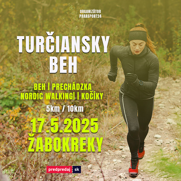 Charitatívny Turčiansky beh štartuje 17. mája, príďte si zabehať do obce Žabokreky spolu s PARASPORT24! 