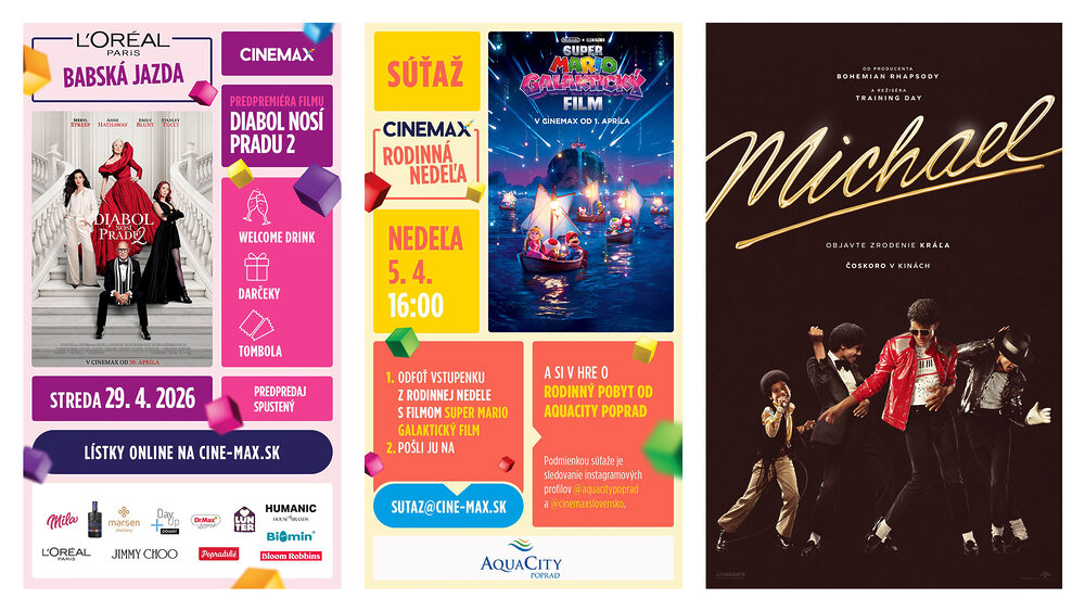 Apríl plný hviezd: Čaká vás Super Mario, Michael Jackson aj návrat Mirandy Priestly!